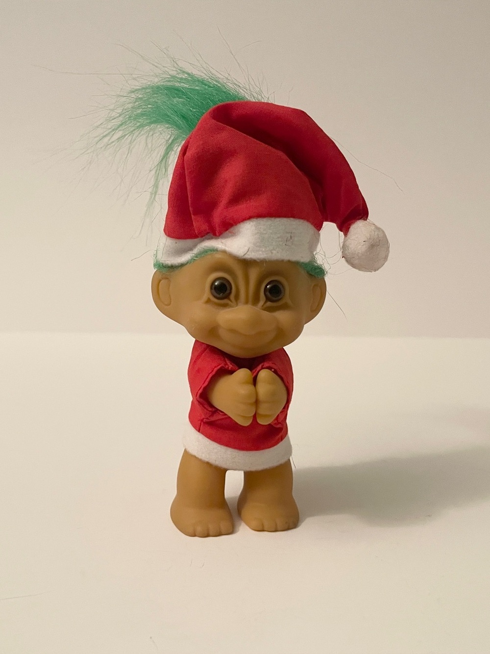 Vintage Russ Berrie Christmas Santa Troll Hugger Green Hair Holiday